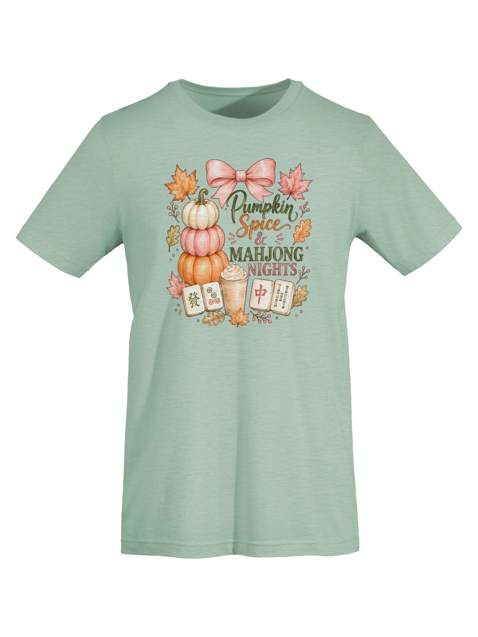 Pumpkin Spice & Mahjong Nights T-Shirt | Fall Mahjong Shirt product image (5)