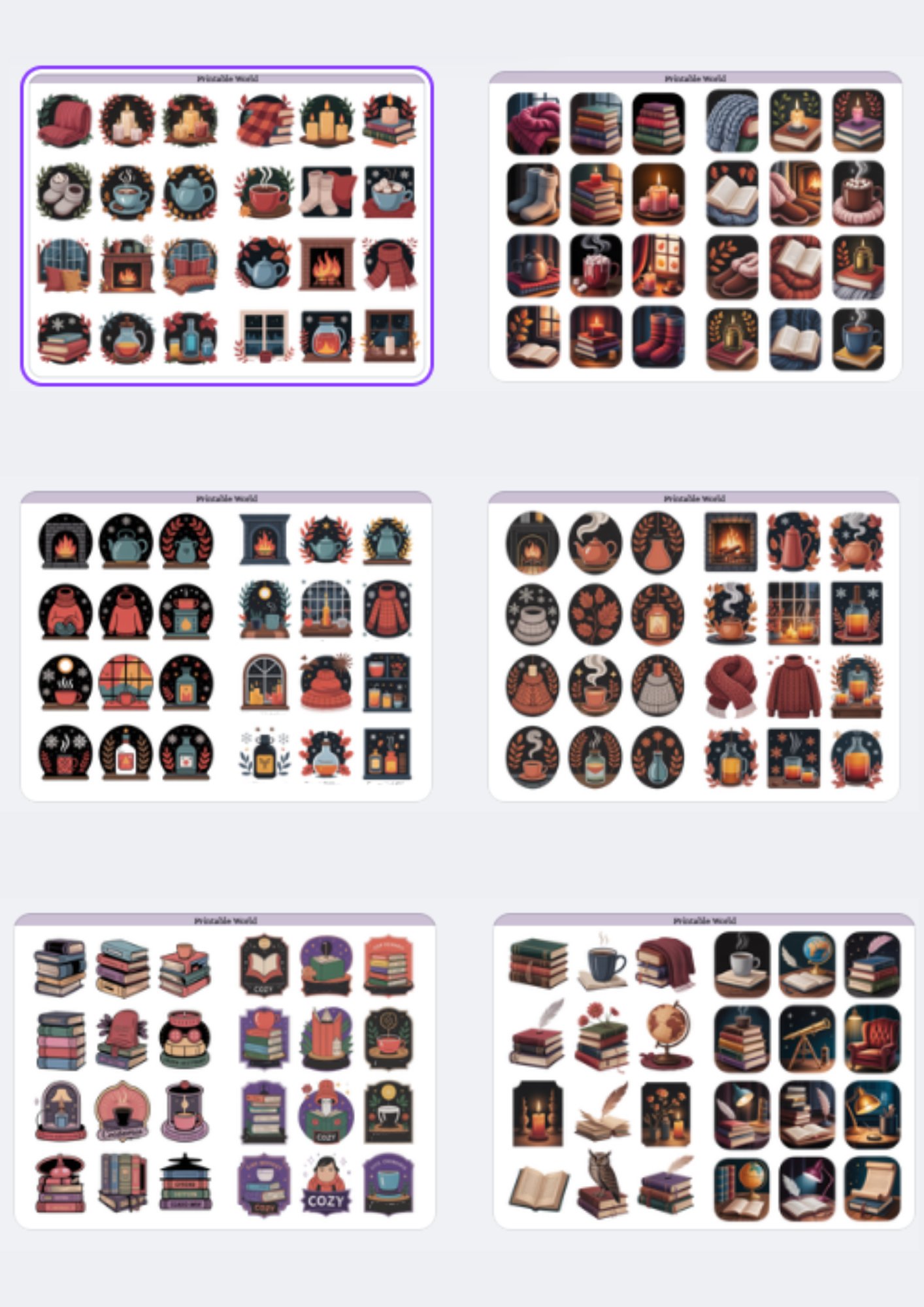 Cozy Sticker Pack (Dark Academia Style) product image (2)