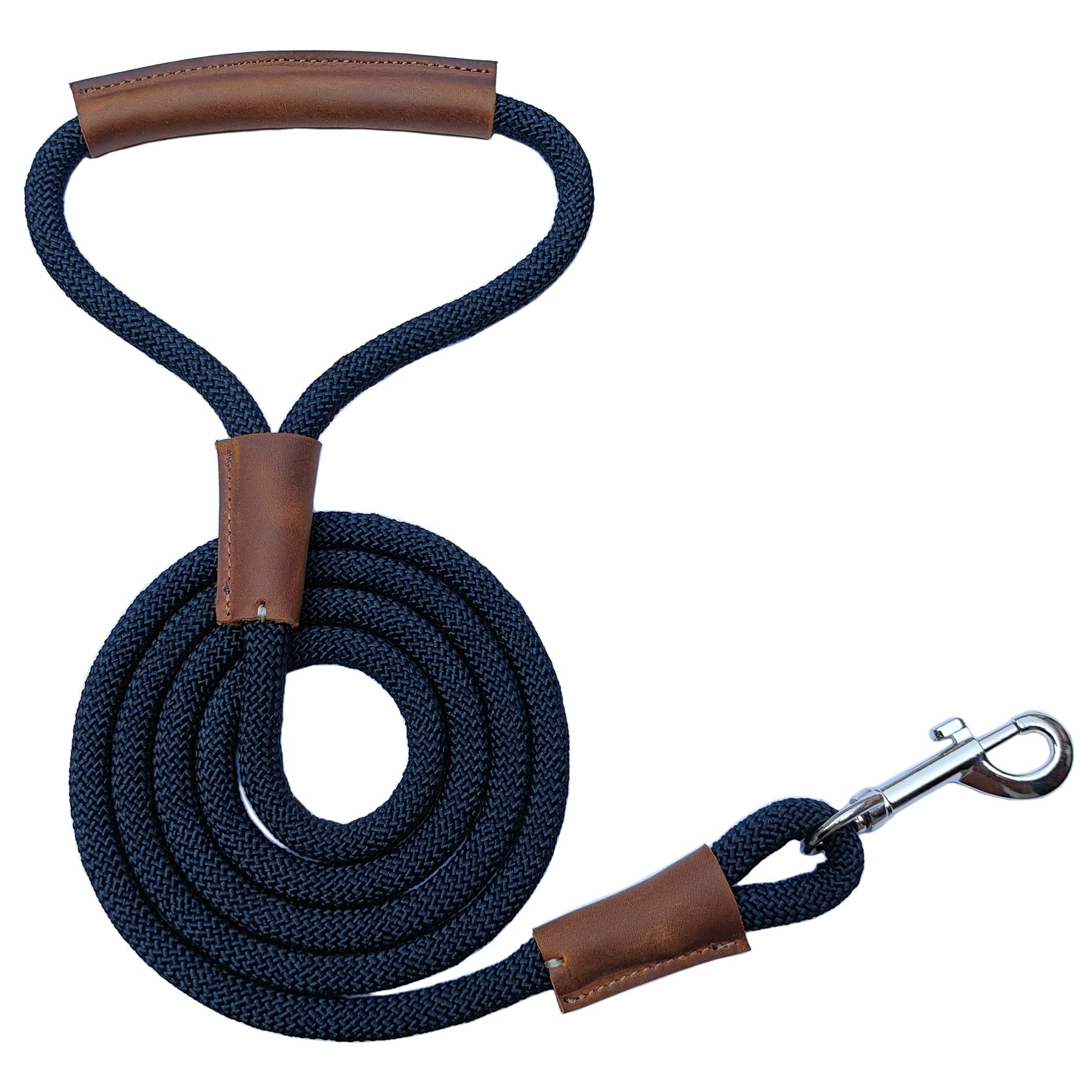 MEEBOY handmade Heavy Duty Nylon Rope Dog Leashes with With comfortable and durable leather handles, dog leash using strong Nylon rope for Small Medium and Large Dogs product image (1)