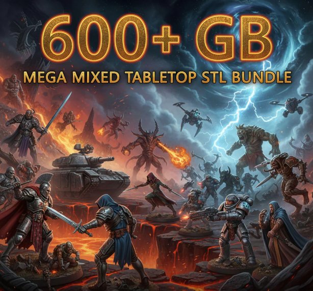 Mega Mixed Tabletop STL Set – 600GB+ Miniatures, Terrain & Army Models product image (2)