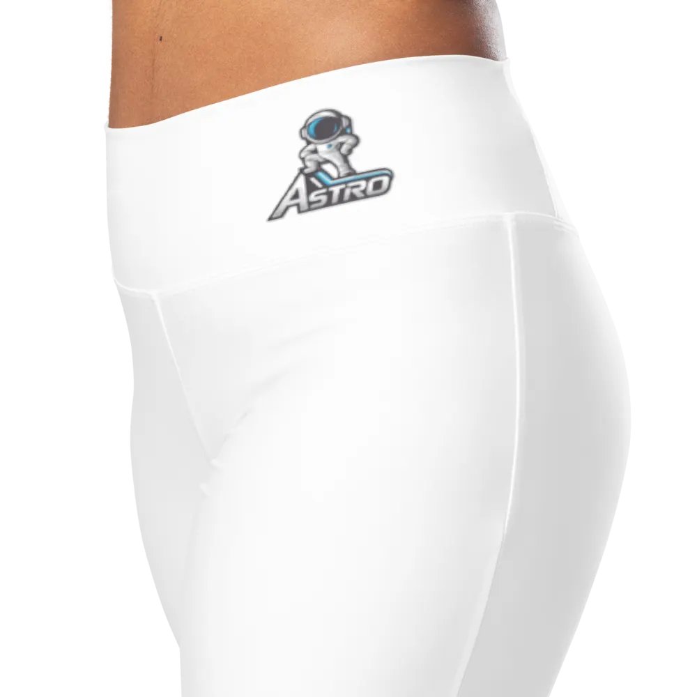 Astro Women's High-Waisted Flare Leggings with Smartphone Pocket and UPF 50+ - White product image (5)