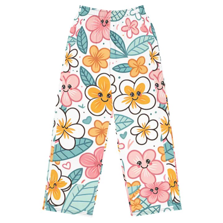 Cheerful Blooms Unisex Wide-Leg Pants product image (1)