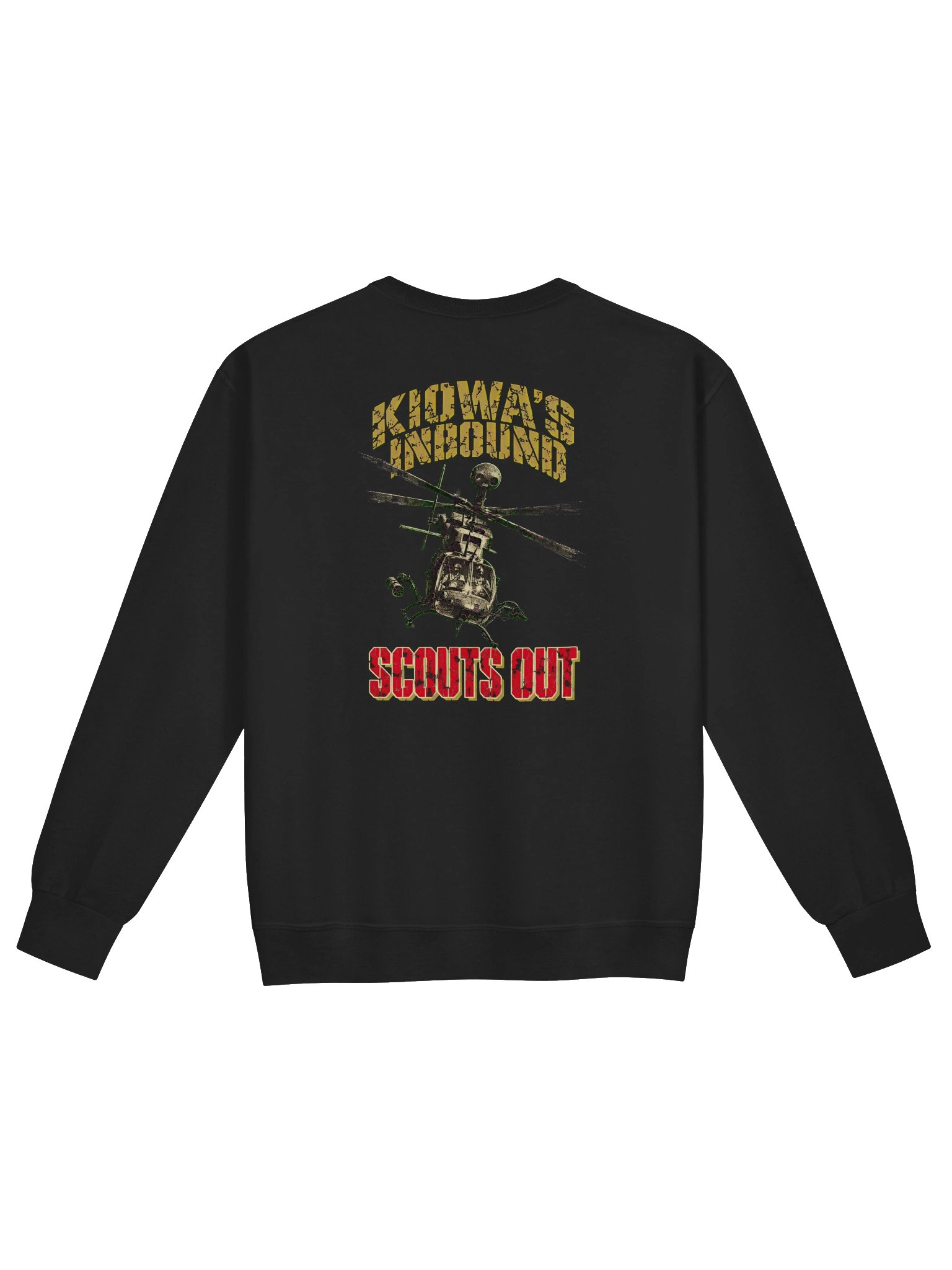 Scouts Out OH-58D Kiowa Warrior Armed Scout Air Cav Crewneck product image (2)