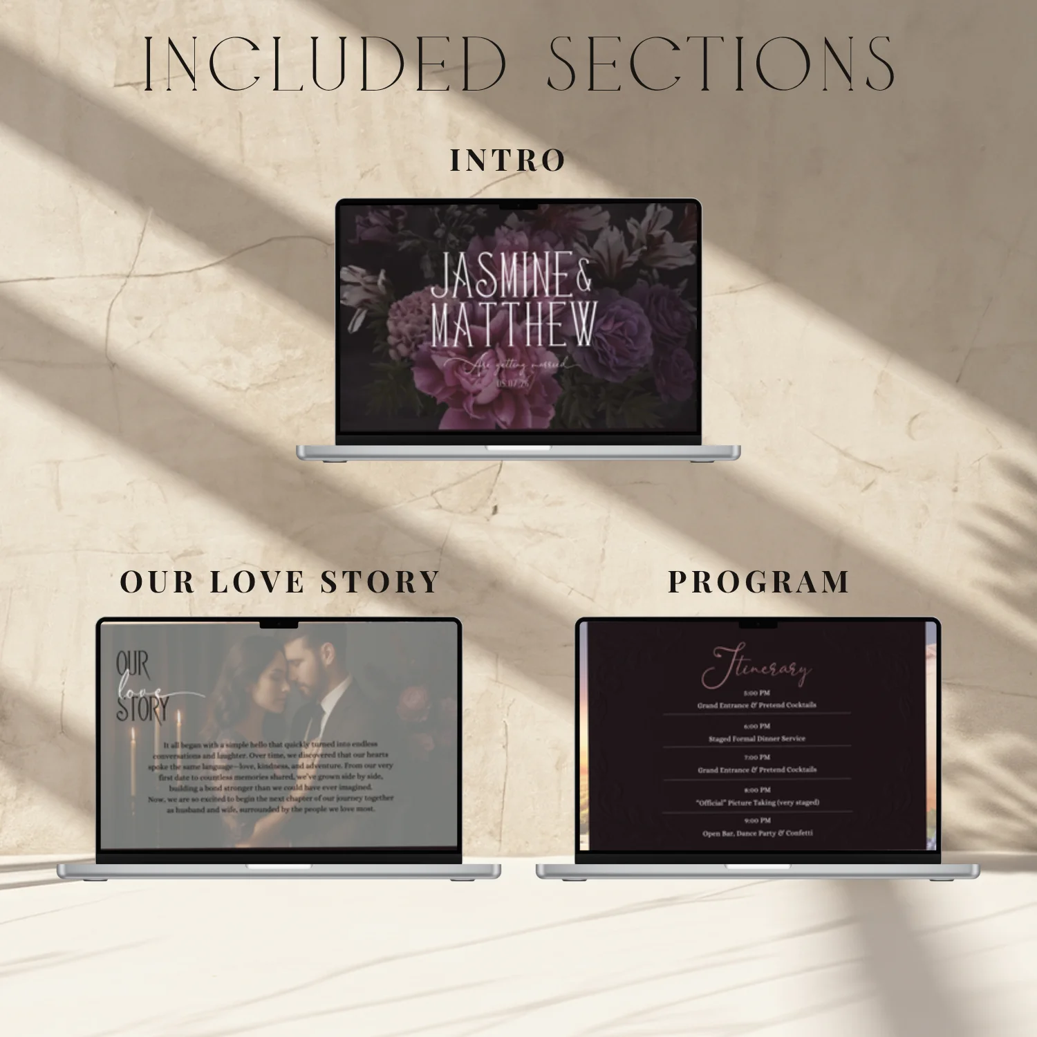 Midnight Bloom Wedding Website | Moody Floral Wedding Template | Editable Canva Website | RSVP Form | Fall Winery Candlelight Theme | Digital Invite product image (3)