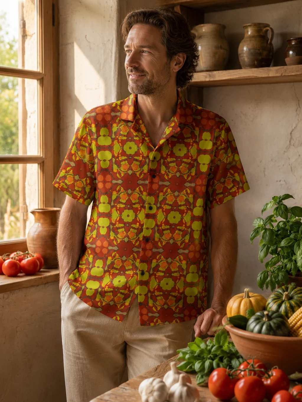 Tomato Glow – Vibrant Pattern Hawaiian Shirt product image (1)