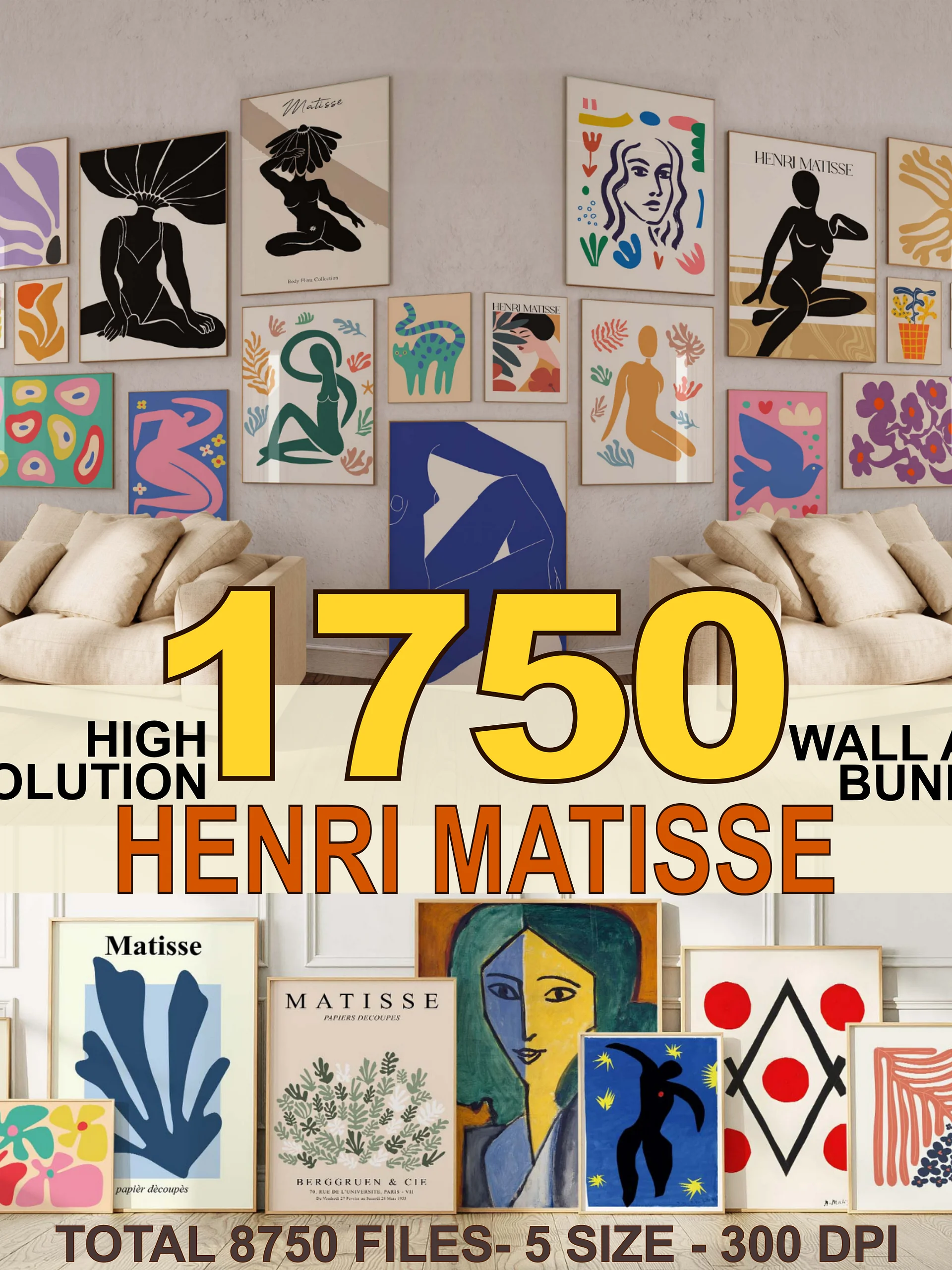Henri Matisse 1750 Bundle Digital Wall art product image (1)