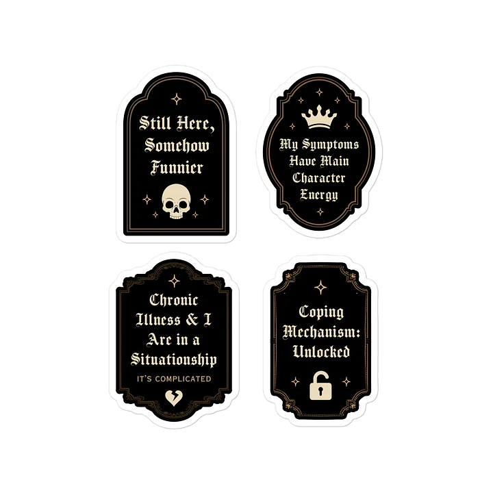 Chronic Illness Dark Humor Decal Sheet | Gothic Spoonie Sticker Pack product image (1)
