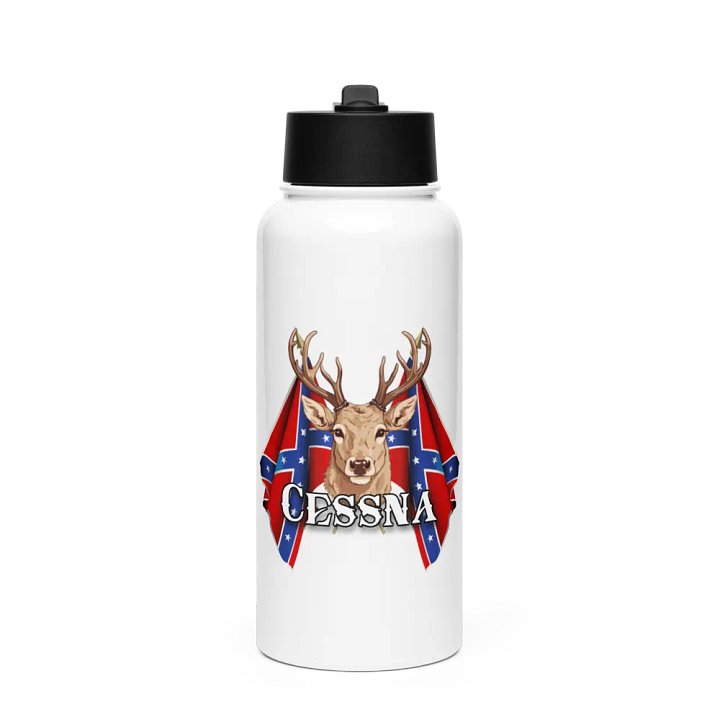 "Cessna" Last Name Rebel Redneck Deer - Stainless Steel Sports Water Bottle product image (1)