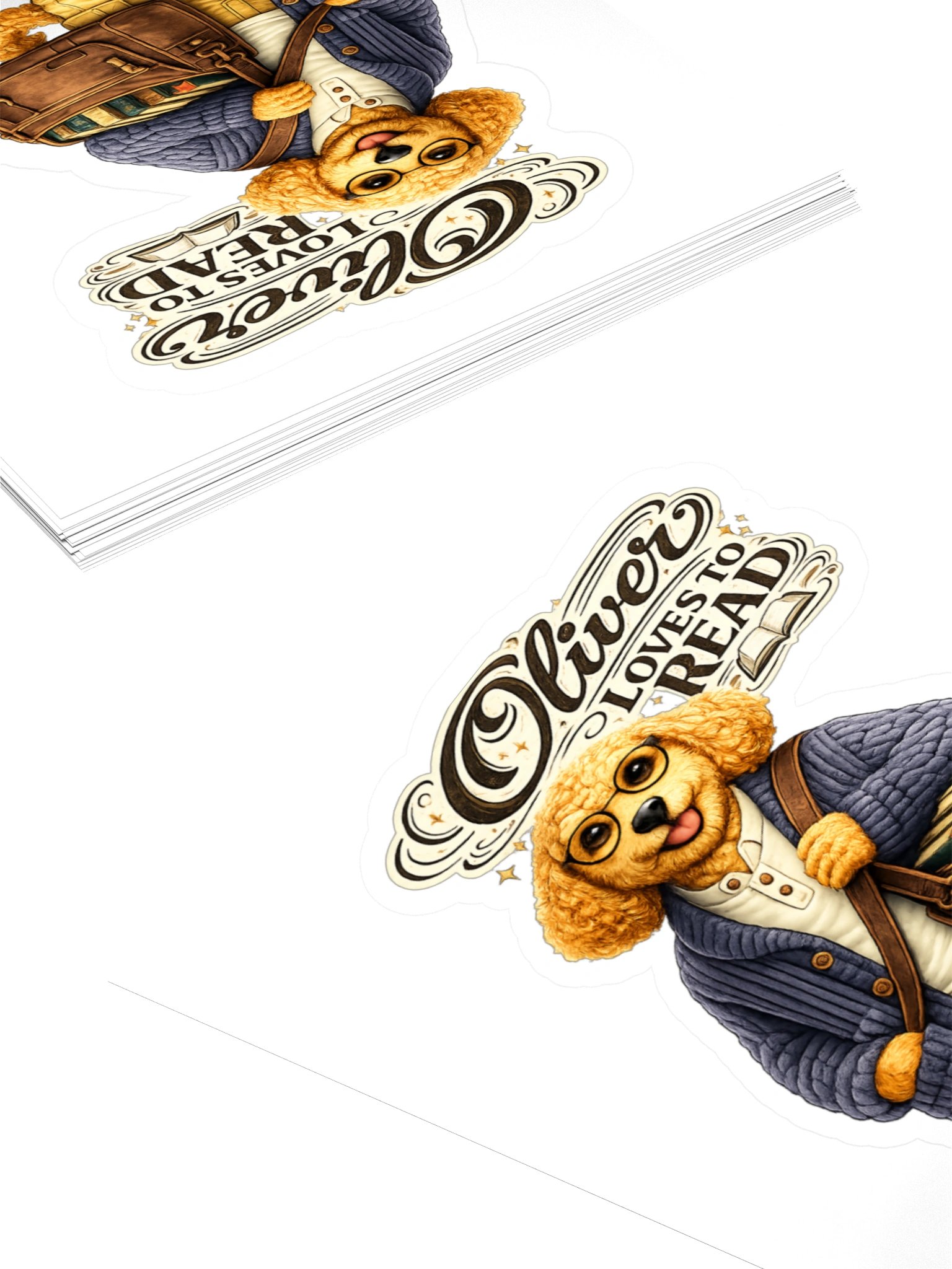 Oliver Loves to Read Kiss Cut Sticker product image (4)