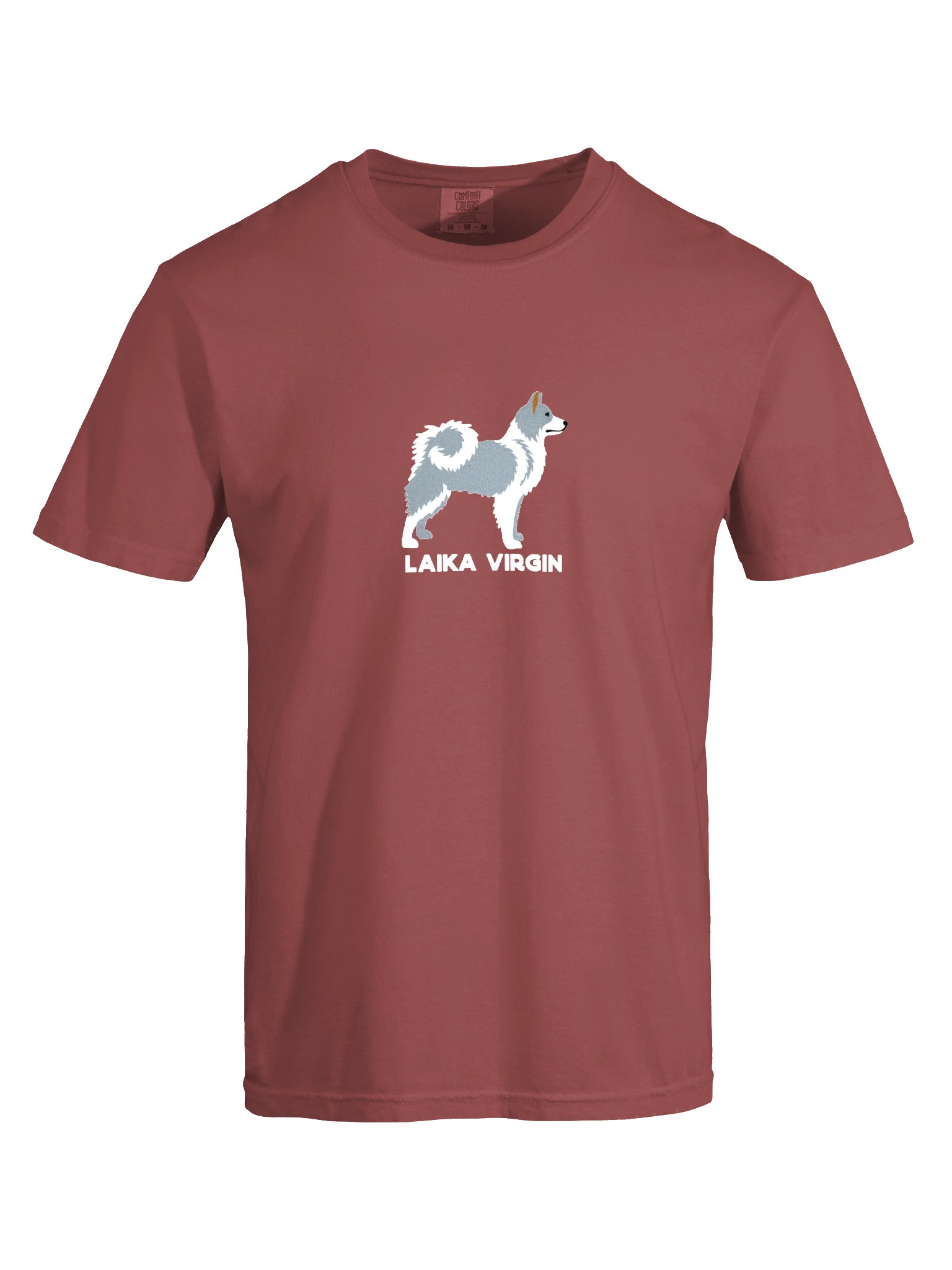 Laika Virgin T-Shirt(Embroidered) of a Yakutian Laika(Gray & White) product image (10)