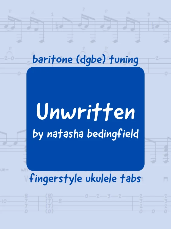 Natasha Bedingfield - Unwritten (uke tabs) product image (1)