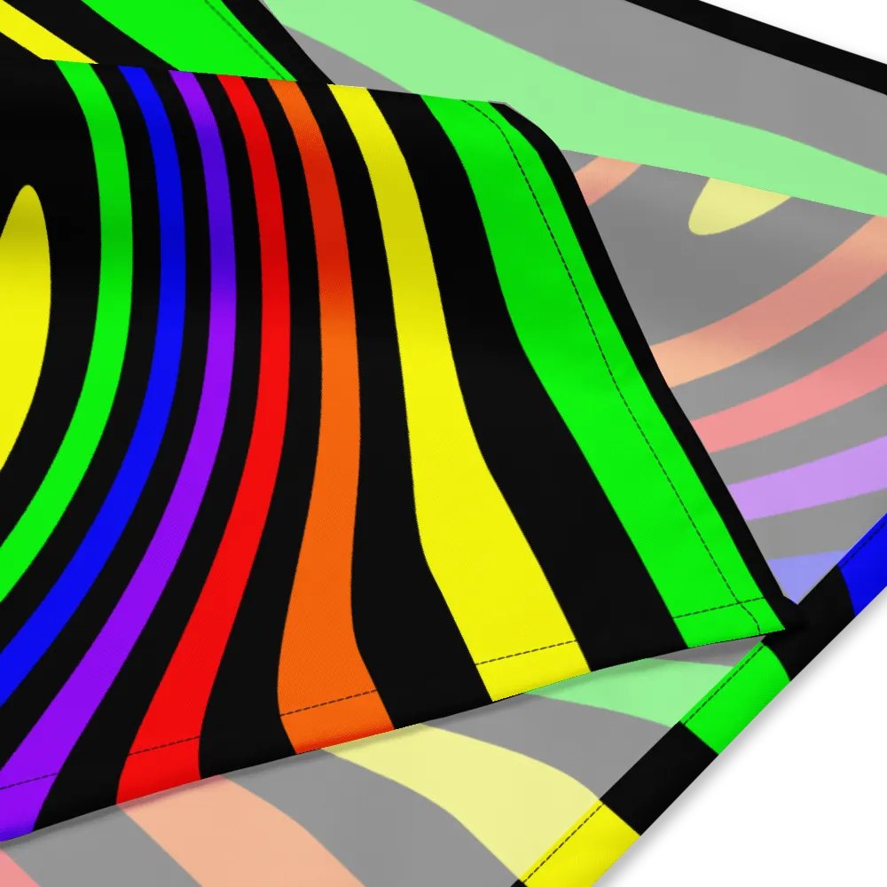 Queer Rainbow Psychedelic Spirals Bandana, Colorful Gay Pride Accessory product image (4)