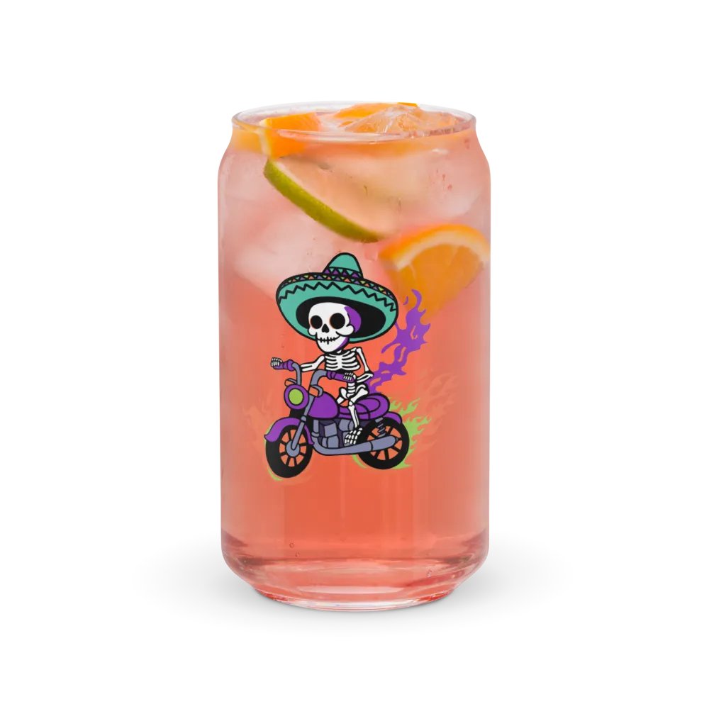 Bone to be Wild Colorful 16oz Can-Shaped Drinking Glass product image (2)