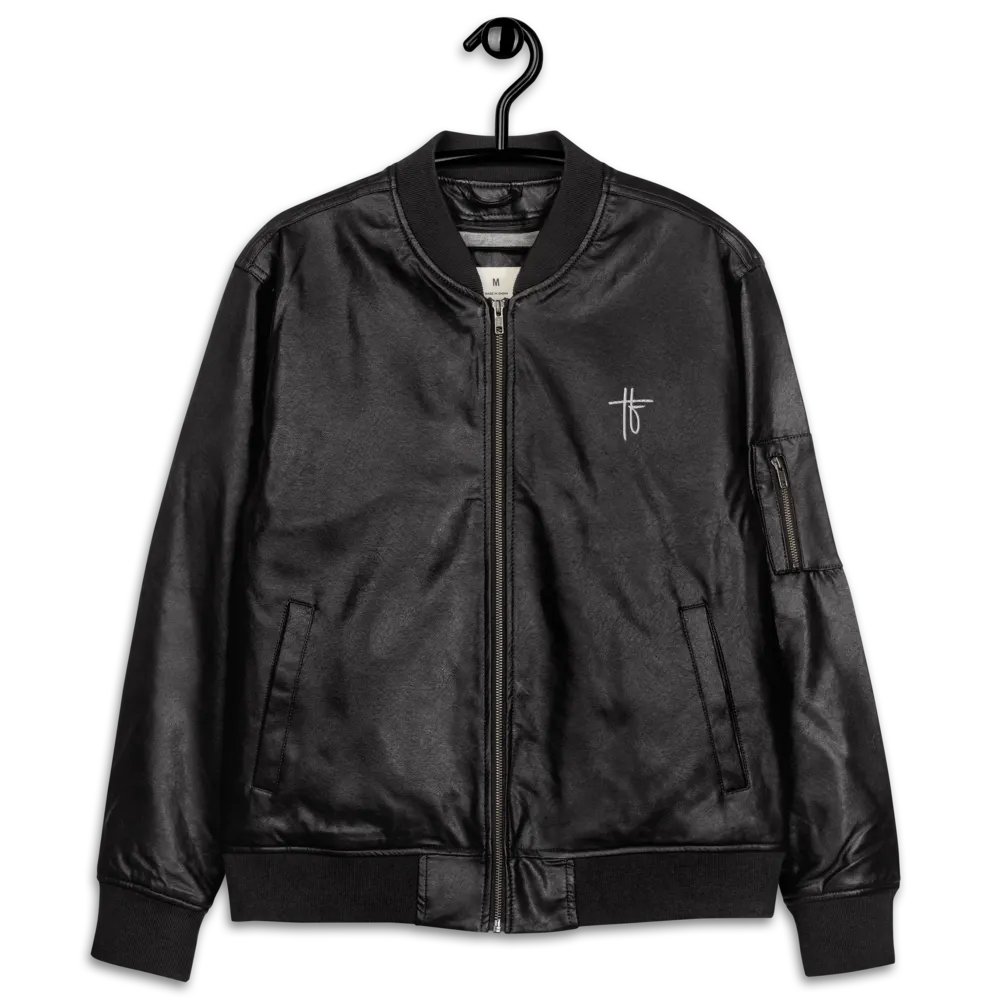 TF Threadfast Apparel Faux Leather Bomber Jacket product image (12)