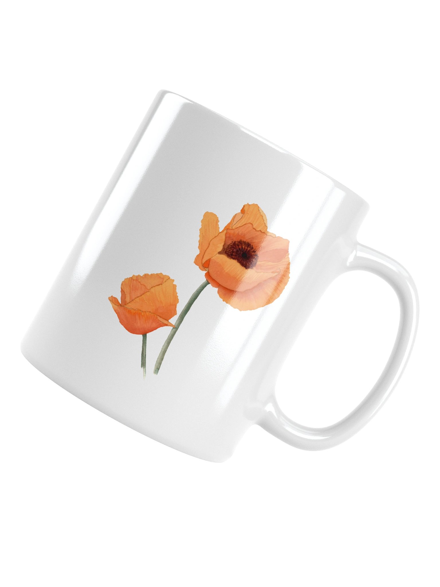 Orange Poppies White Glossy Mug product image (4)