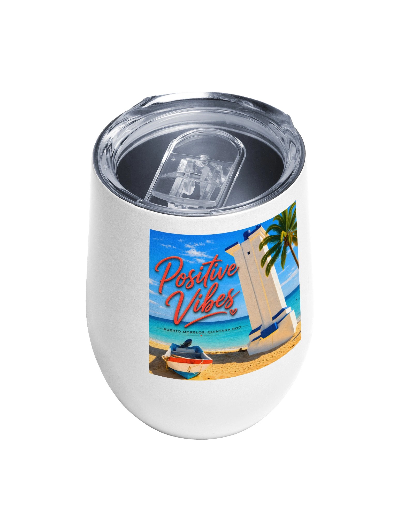 Positive Vibes Watercolors in Puerto Morelos Wine Tumbler product image (2)