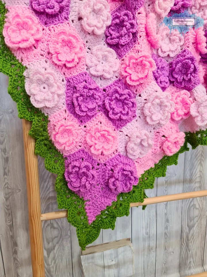 Flower Hexagon Crochet Baby Blanket Pattern | Summer Garden Afghan (PDF Pattern) product image (2)