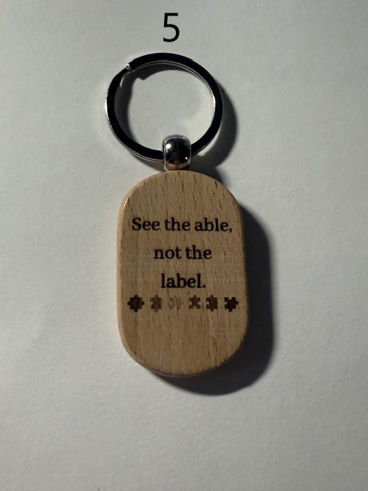 Wooden Engraved Neurodivergent Keychains | ADHD, Autism, Anxiety, and More (3) product image (5)