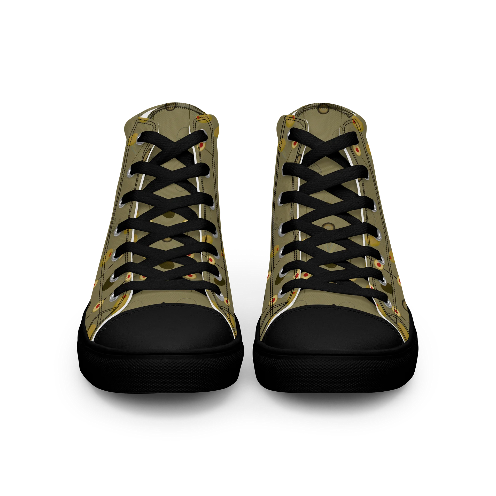 Olive Geometry Men's High Top Canvas Shoes product image (5)