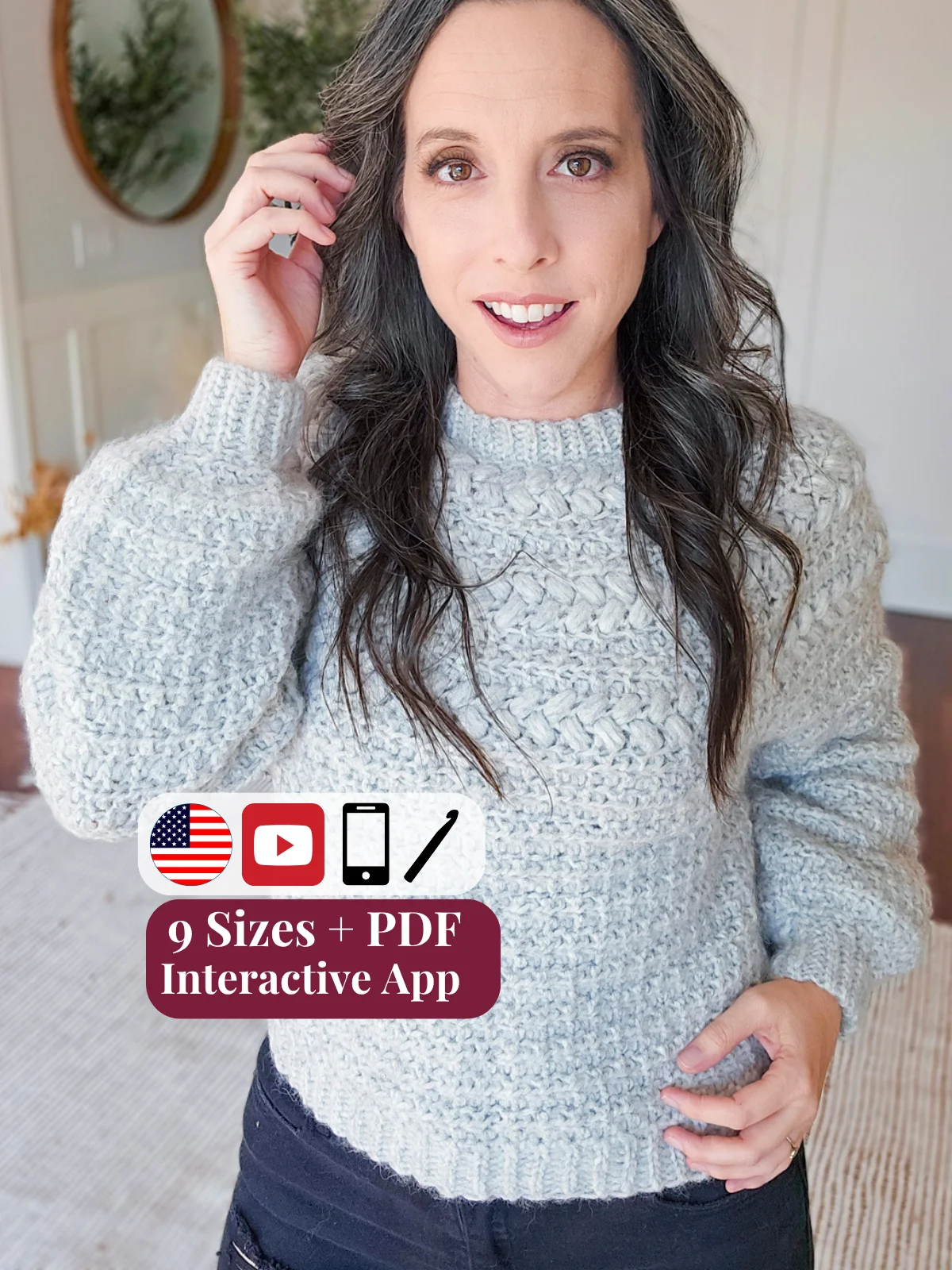 Macchiato Sweater Pattern Tutorial - Easy Puff Yoke Crochet Sweater (9 Sizes) product image (1)