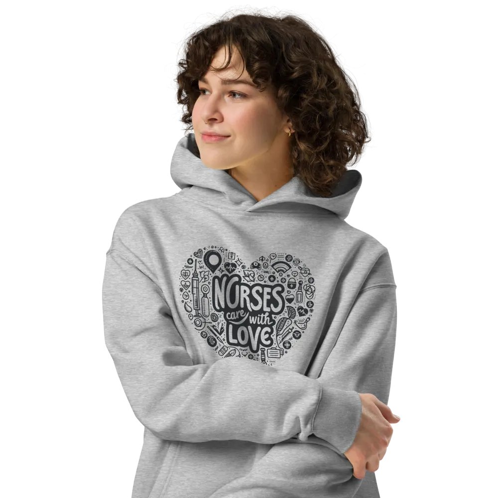 nurses care with love hoodie product image (4)