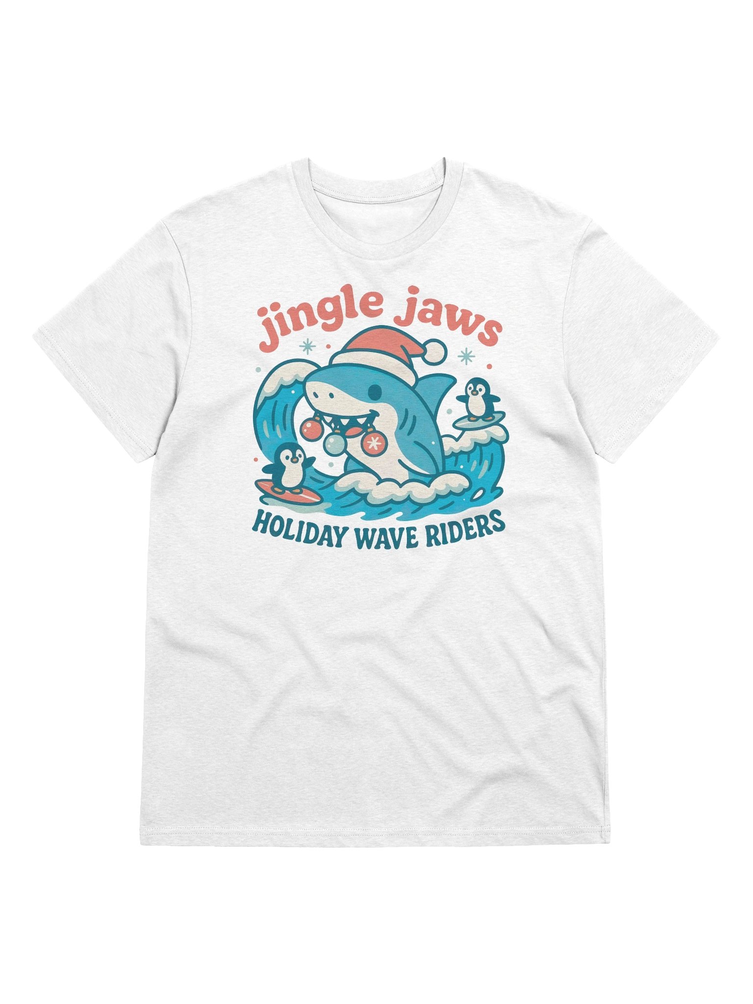 Jingle Jaws Holiday Wave Riders Organic T-Shirt product image (3)