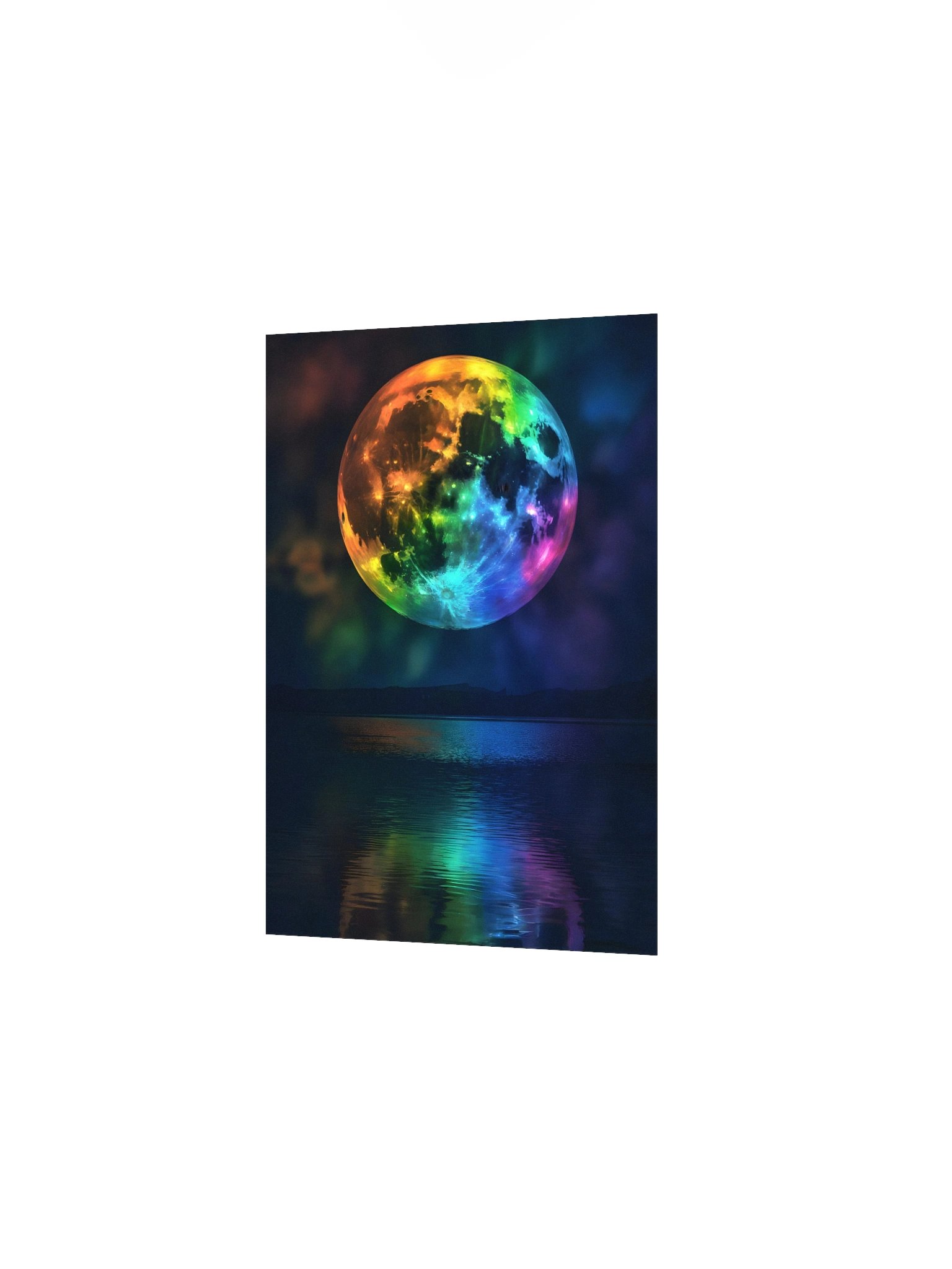 Rainbow Moon Poster – Cosmic Spiritual Celestial Wall Art product image (3)