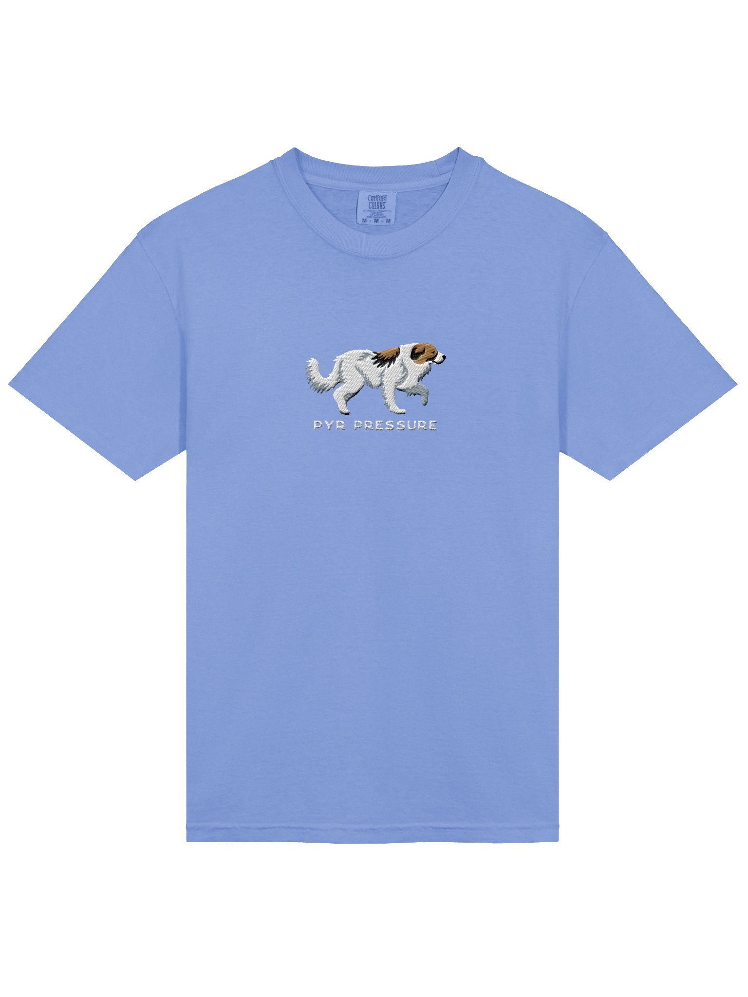 Pyr Pressure T-Shirt(Embroidered) of a Great Pyrenees(Brown & White) product image (6)