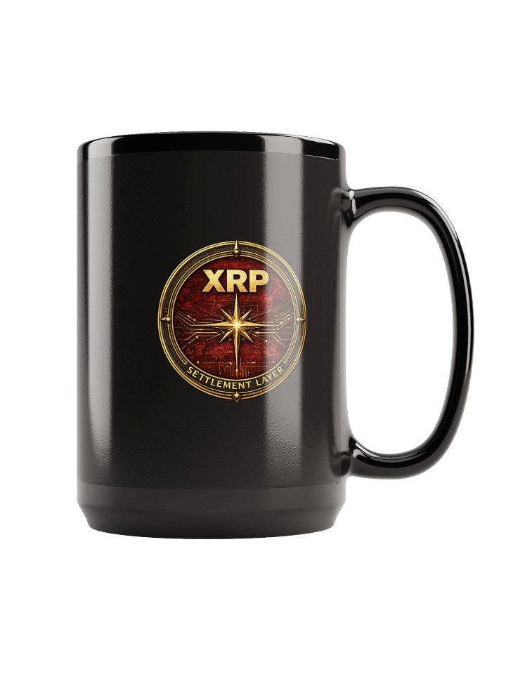 T-Bone Crypto Coin Crest Mug (XRP | Settlement Layer) | Black product image (1)