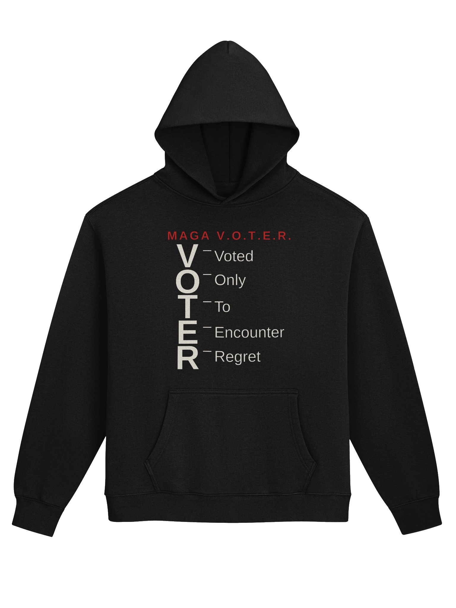 MAGA V.O.T.E.R. — Acrostic Tee Hoodie (Dark Colors) product image (2)