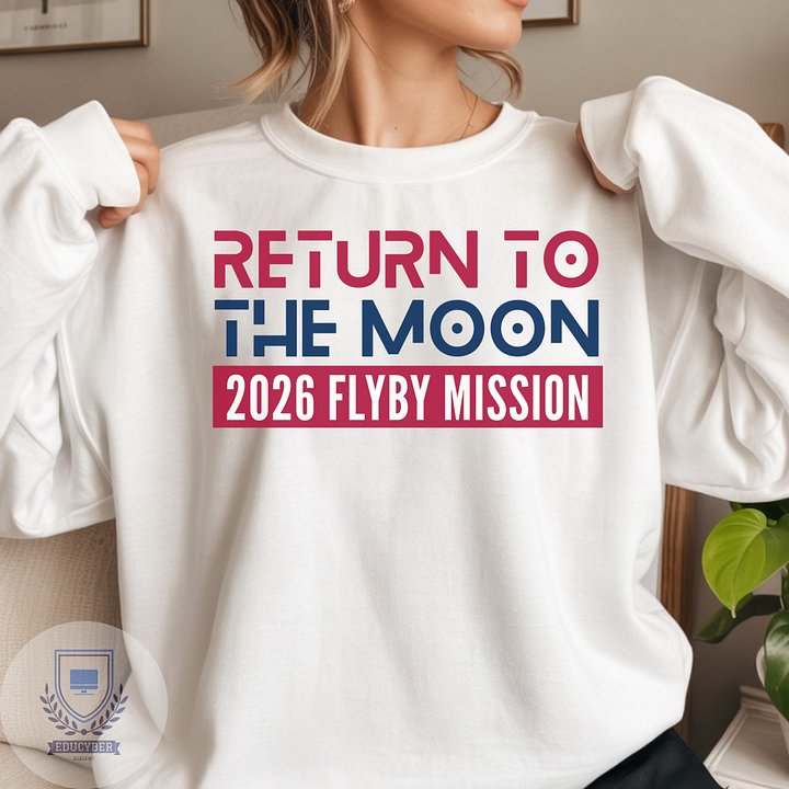 Mission to the Moon Sweatshirt April 1 2026, USA Space Program Crewneck, Red White and Blue Graphic product image (2)