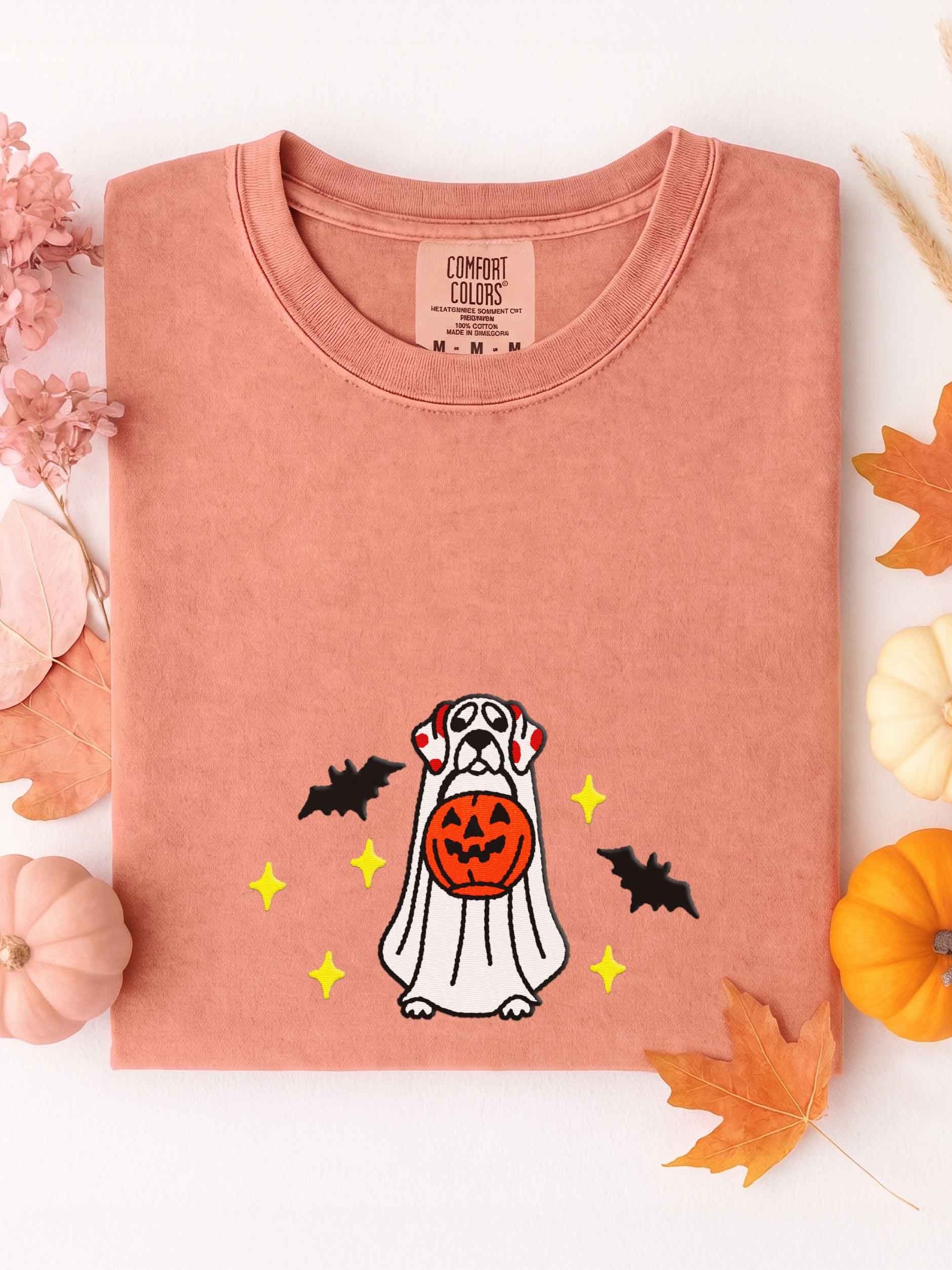 Halloween Dalmatian(Liver) Embroidered T-Shirt product image (1)