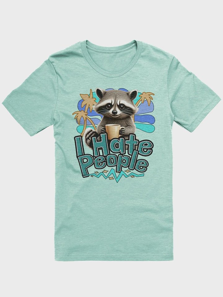 I Hate People Raccoon Coffee Mood T-Shirt product image (1)