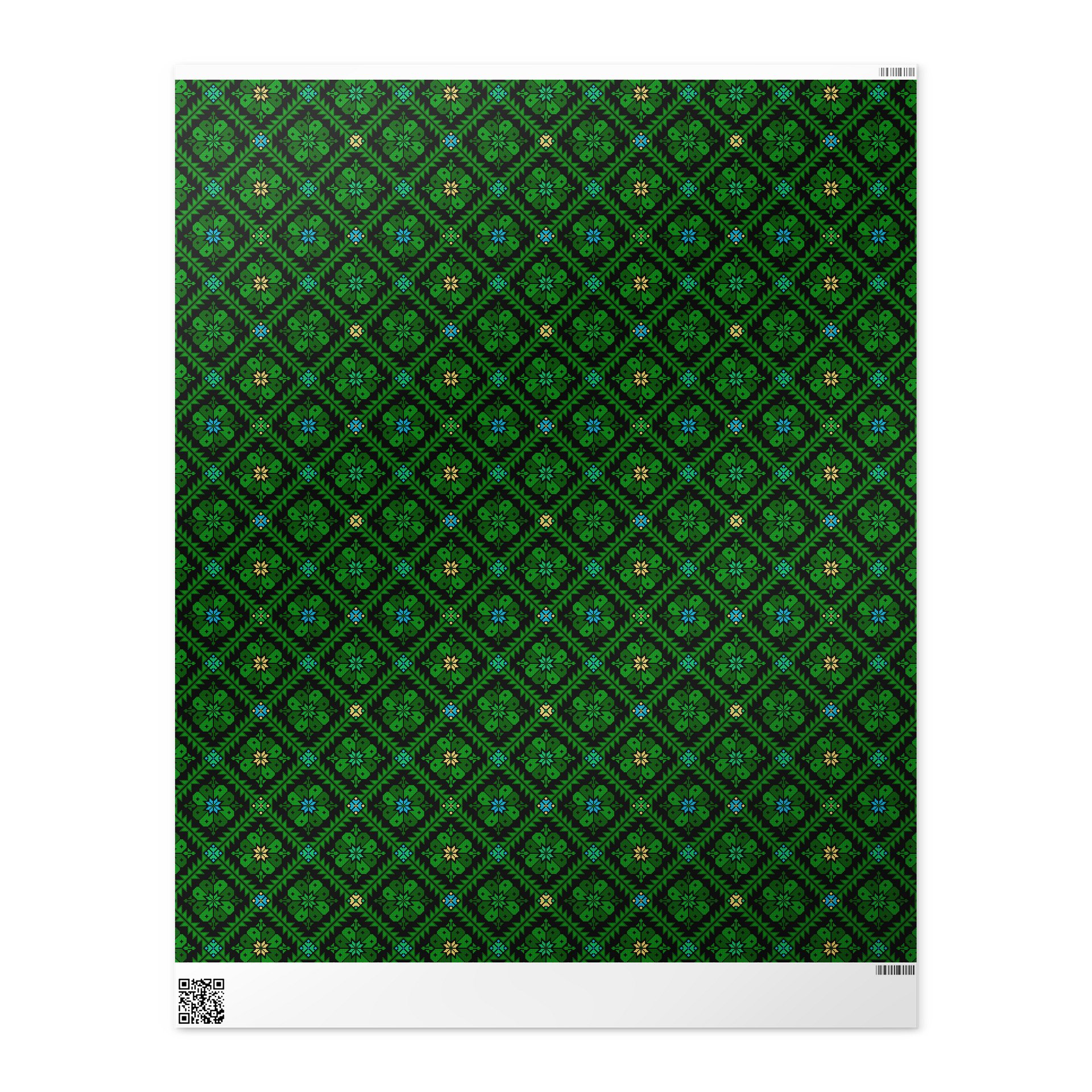 Green Tatreez Wrapping Paper product image (1)
