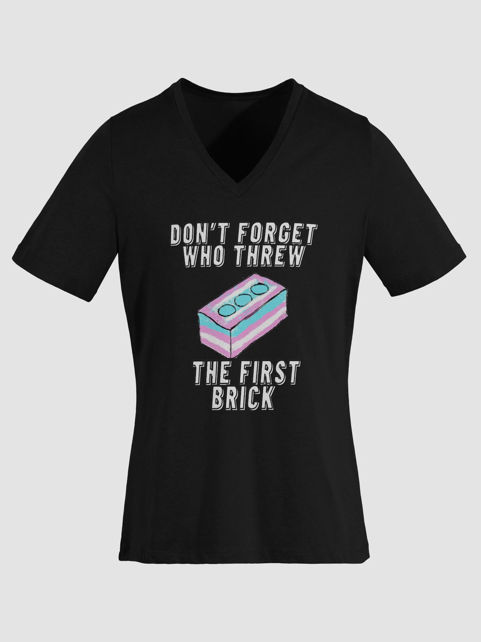 Don't Forget Who Threw The First Brick Relaxed V-Neck Tee product image (27)