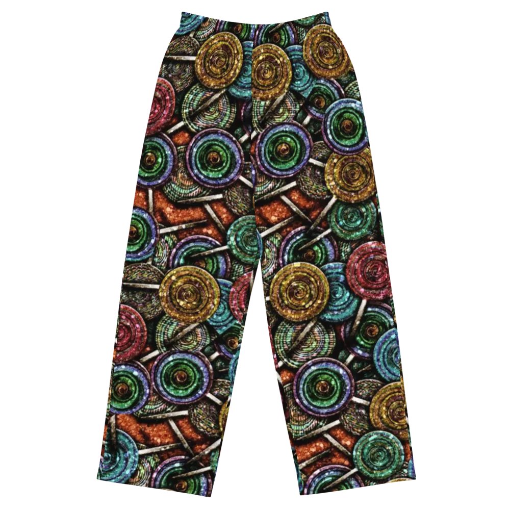 Faux Glitter Lollipop Pattern Wideleg Pants product image (2)
