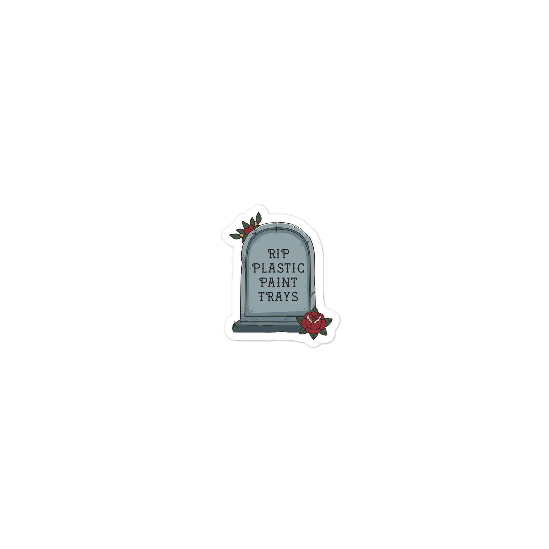 RIP Plastic Trays Headstone Sticker product image (1)