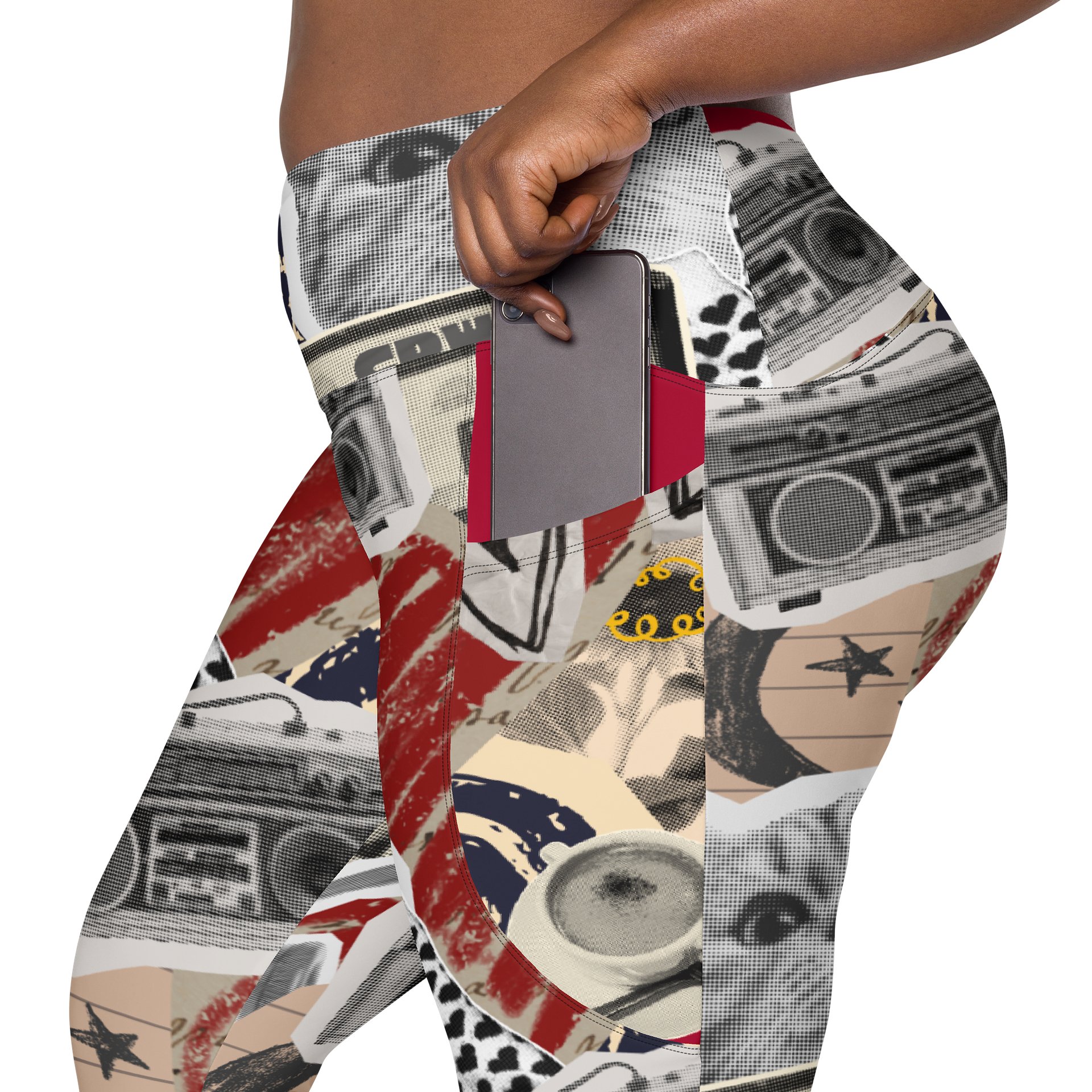 Favorite Things Nostalgic Collage Yoga Pants with Cat product image (7)