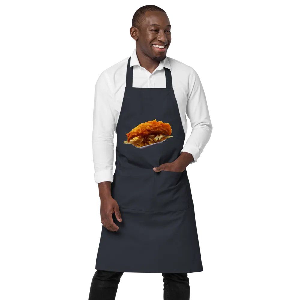 Fish Chips Printed Organic Apron product image (1)