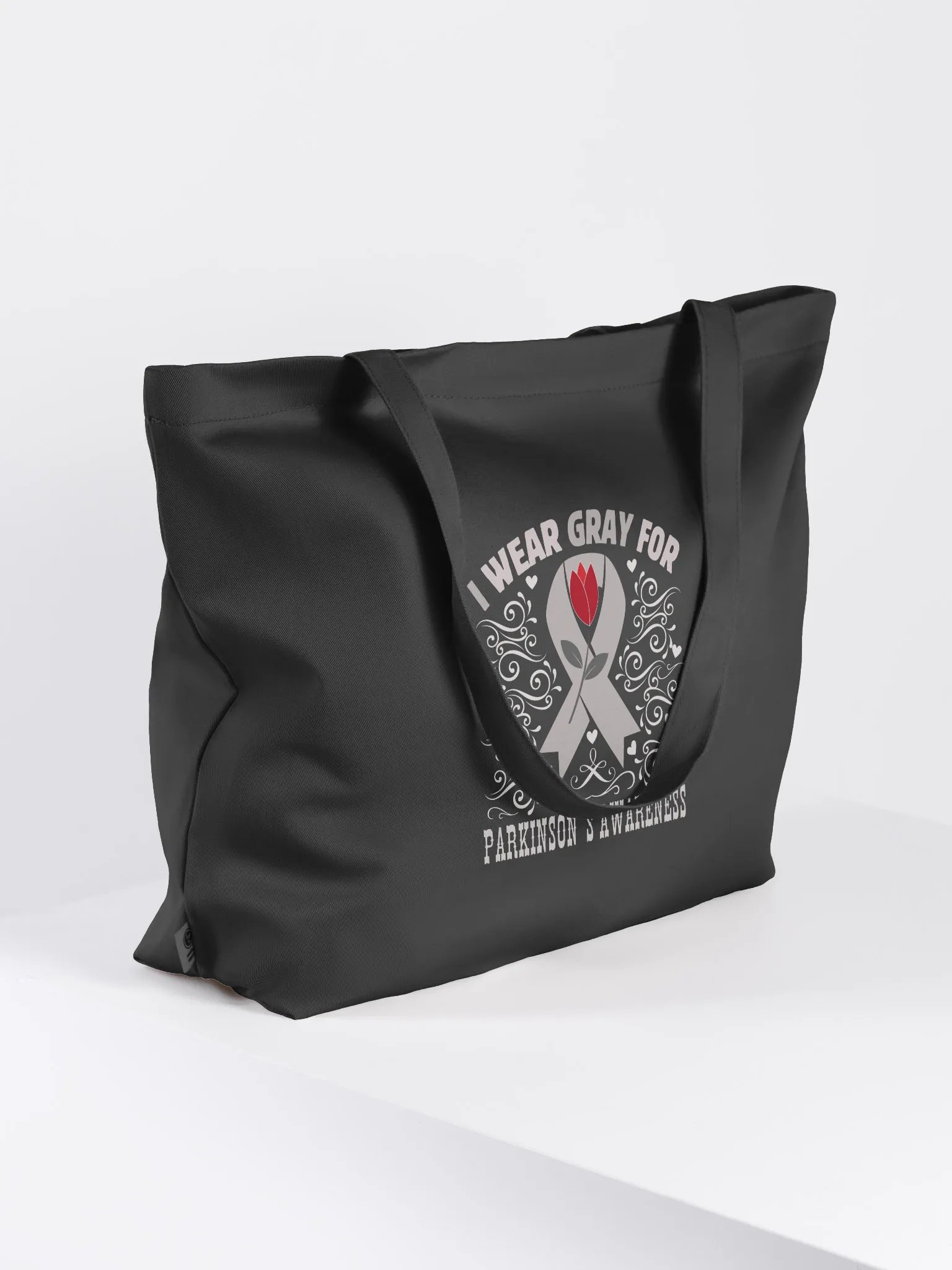 I Wear Gray For Parkinson`s Awareness, Flourish Eco Tote Bag product image (3)