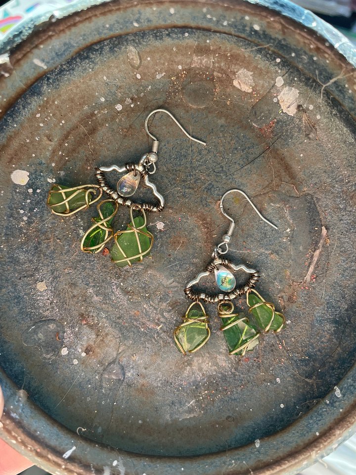 Sea glass earrings product image (1)