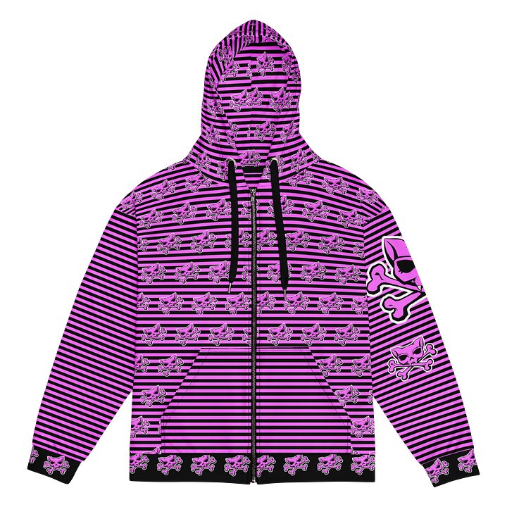 Pink and Blaque Kat Skull Remix Stripped Hoodie product image (1)