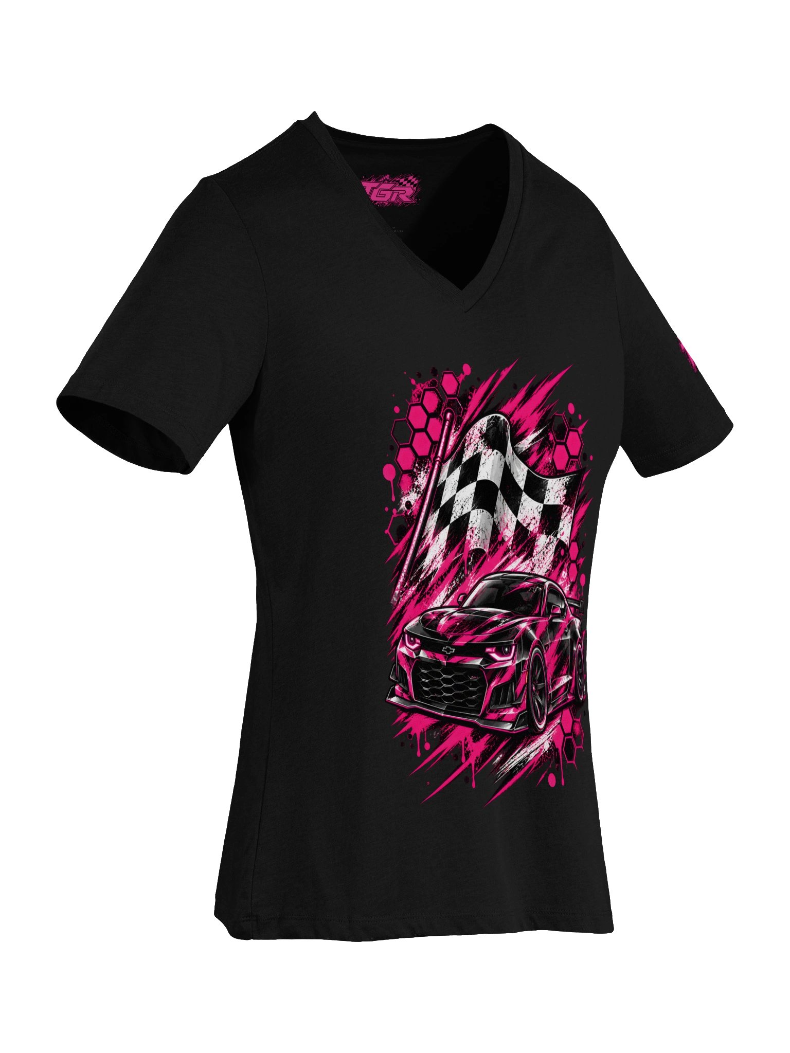 TGR Pink Thunder Women's Racing V-Neck T-Shirt product image (6)