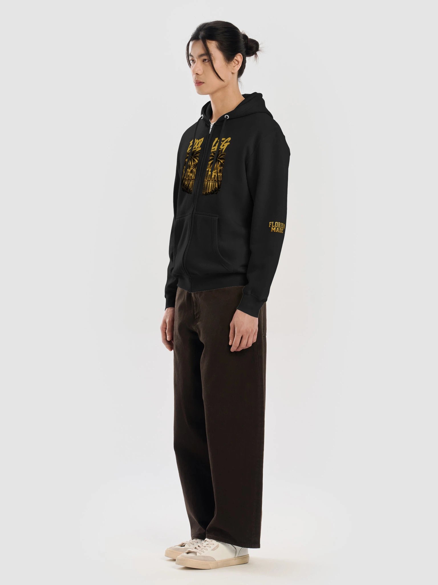 BOOTLEG Letterman Design Zip-Up Hoodie product image (7)