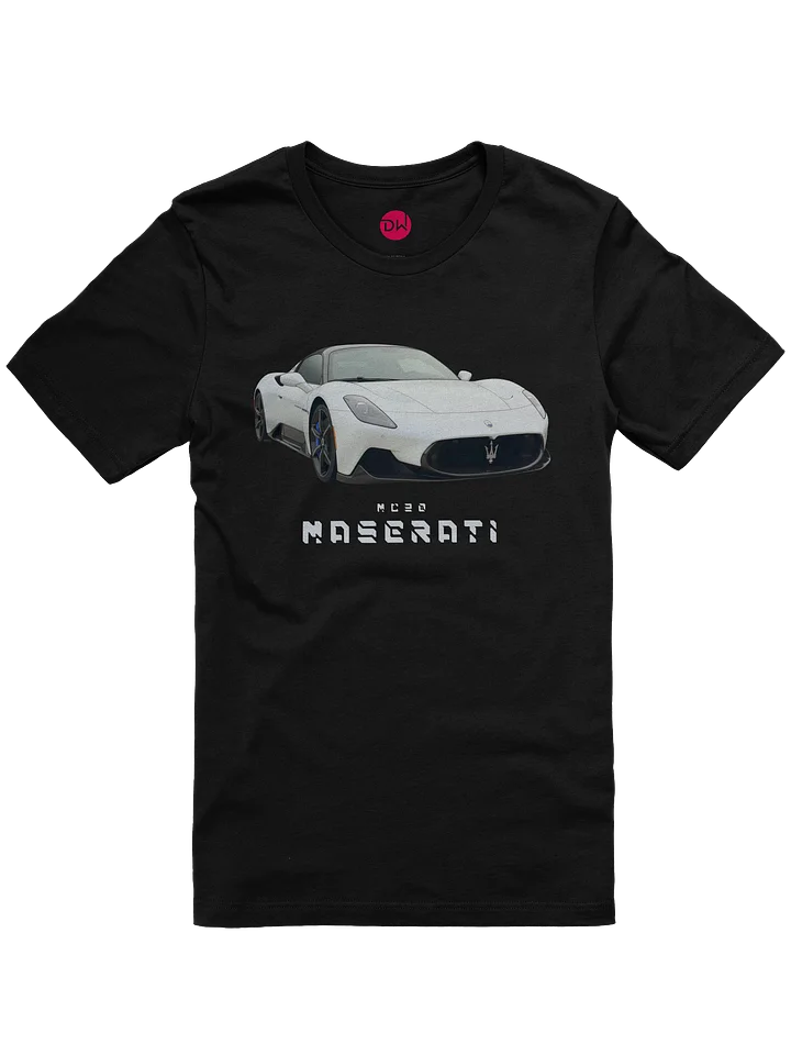 White Maserati MC20 Shirt (Retro, Sketch, Silhouette) product image (7)
