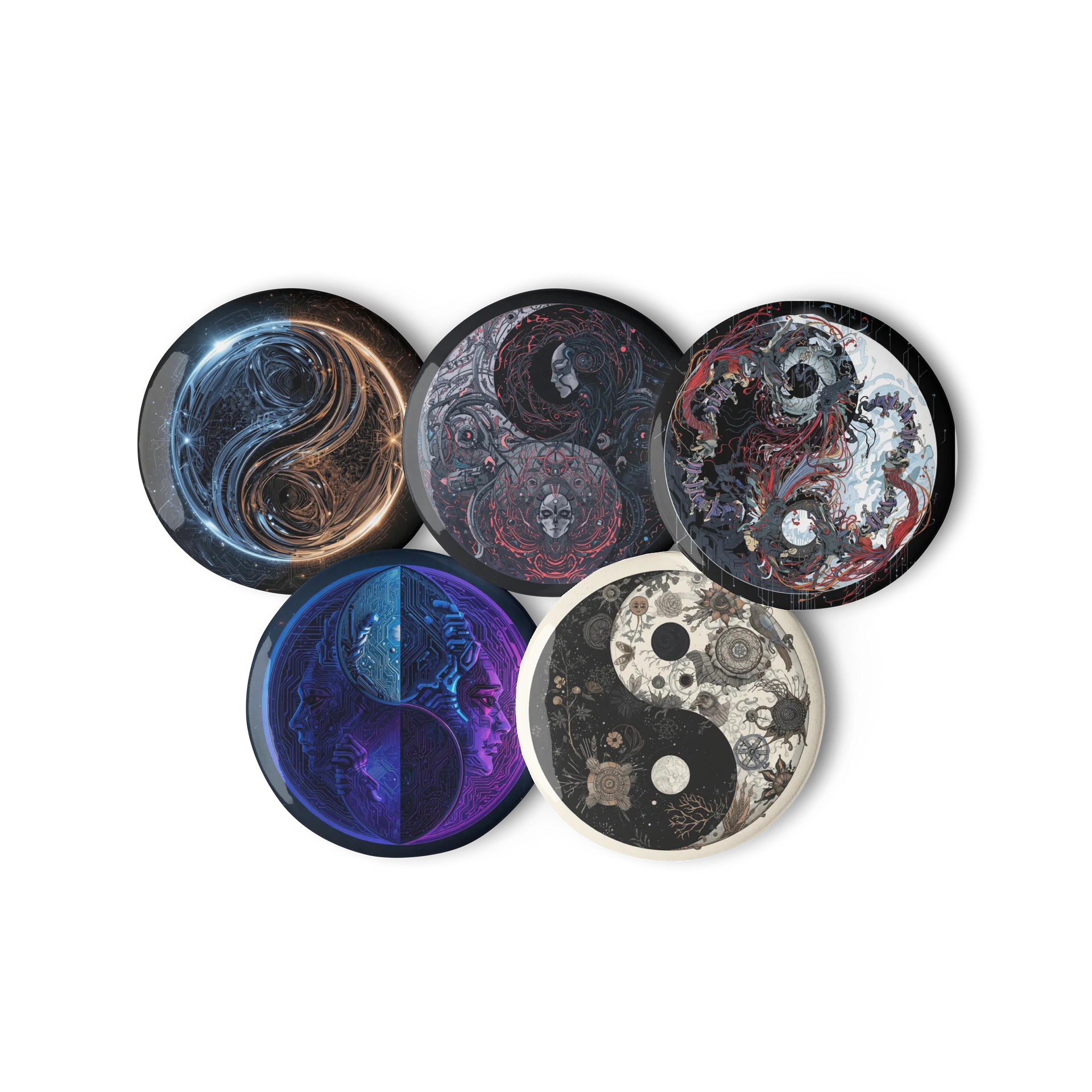 Cosmic Balance Art Pins (set 5) – Abstract Yin & Yang Collection product image (2)