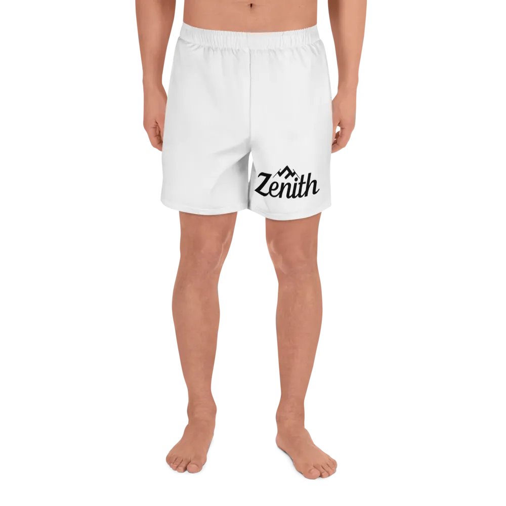 Zenith Unisex Athletic Long Shorts - Exclusive Peak Design, White, Eco-Friendly product image (4)