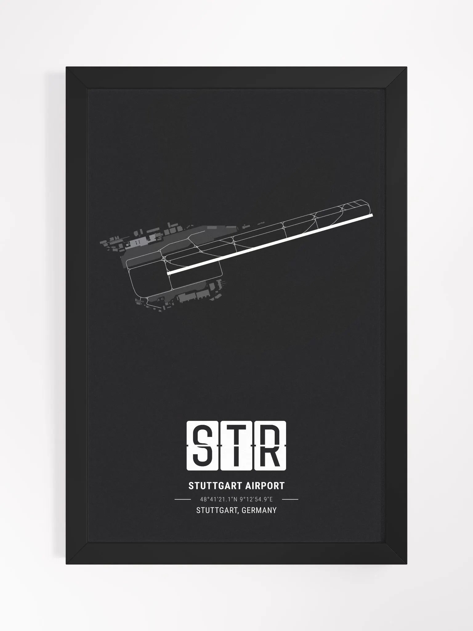 Framed Airport STR Premium Map On Matt Paper product image (1)
