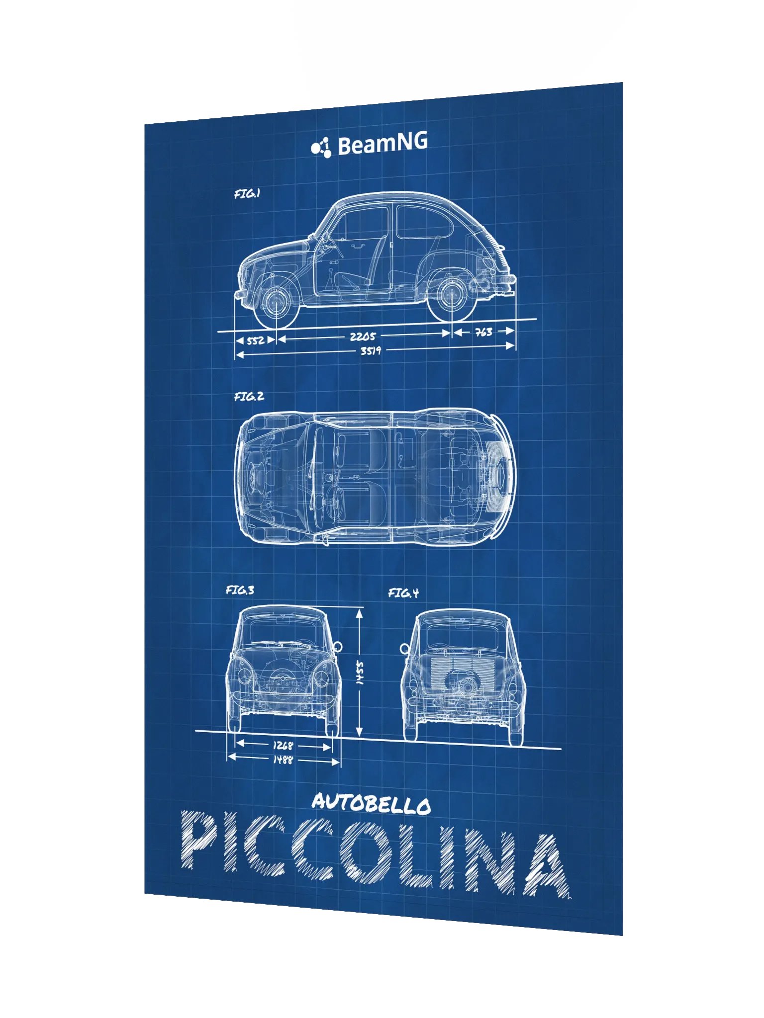 Autobello Piccolina Blueprint Poster product image (3)