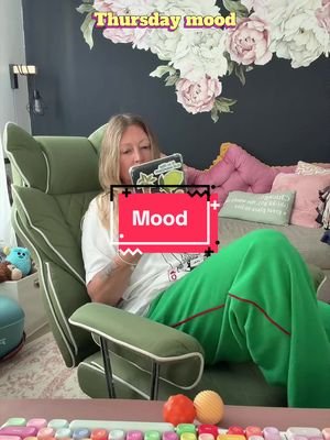 In my defense … I’m not feeling well today 😔 #softchaos #wfhlife #mood #ergonomicchair #cozyclothes  
